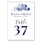 Elegant Script Modern Navy Blue Minimalist Wedding Kaart (Achterkant)