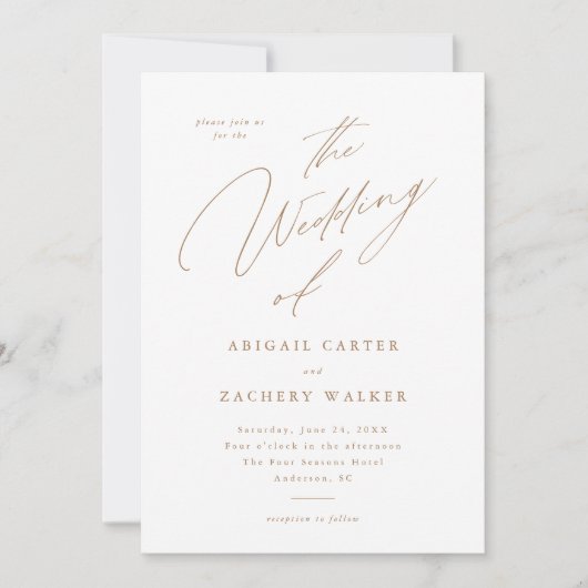 Elegant Script Modern Photo Wedding Kaart (Voorkant)