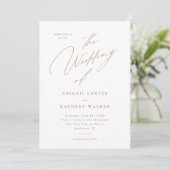 Elegant Script Modern Photo Wedding Kaart (Staand voorkant)