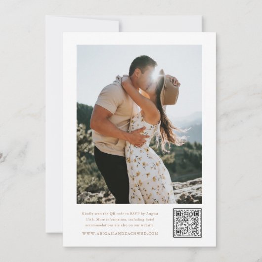 Elegant Script Modern Photo Wedding Kaart (Achterkant)