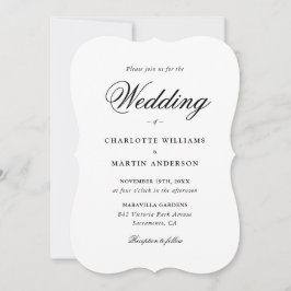Elegant Script Modern Photo Wedding Kaart
