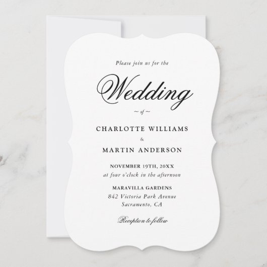 Elegant Script Modern Photo Wedding Kaart (Voorkant)