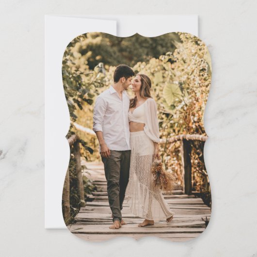 Elegant Script Modern Photo Wedding Kaart (Achterkant)