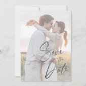 Elegant Script Modern Photo Wedding Save The Date (Voorkant)