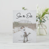 Elegant Script Modern Photo Wedding Save The Date (Staand voorkant)