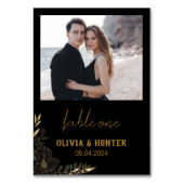 Elegant Script Modern Photo Wedding Table Number Kaart (Voorkant)