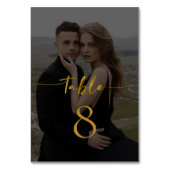 Elegant Script Modern Photo Wedding Table Number Kaart (Voorkant)