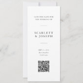 Elegant Script Modern QR Code Photo Bookmark Save The Date (Achterkant)