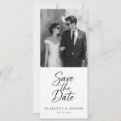 Elegant Script Modern QR Code Photo Bookmark Save The Date (Voorkant)