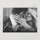 Elegant script | Modern Script Photo Verloving Aankondiging (Voorkant)