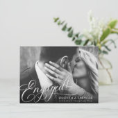 Elegant script | Modern Script Photo Verloving Aankondiging (Staand voorkant)