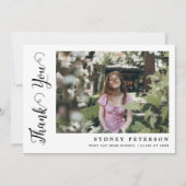 Elegant Script Modern Simple 2 Photo Afstuderen Bedankkaart (Voorkant)