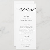 Elegant Script Modern Simple Wedding Menu Invitati Kaart (Voorkant / Achterkant)