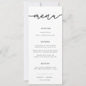Elegant Script Modern Simple Wedding Menu Invitati Kaart (Voorkant)
