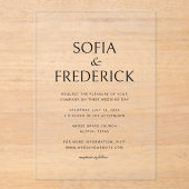 Elegant Script Modern Transparent Template Acrylic Acryl Uitnodigingen (Voorkant)