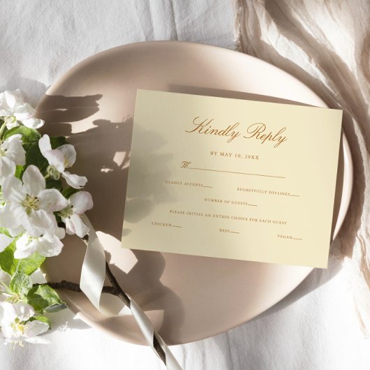 Elegant script Modern Vriendelijk beantwoorden bru RSVP Kaartje