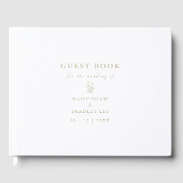 Elegant Script Modern Waterverf Madeliefje Gastenboek