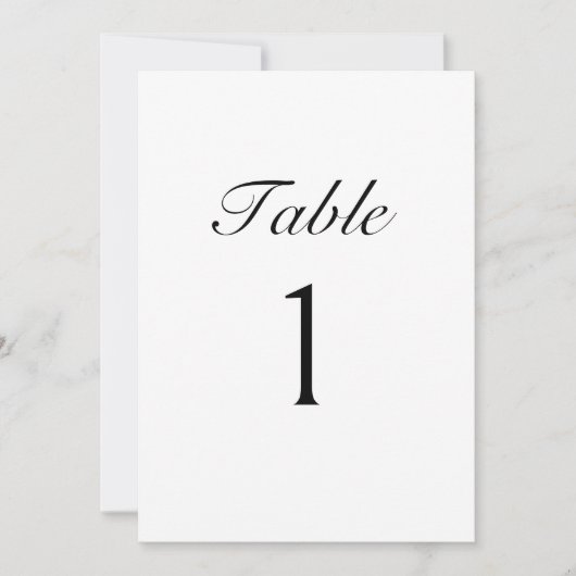 Elegant Script Modern Wedding Table Number Card Kaart (Voorkant)