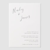 Elegant Script Modern Wedding Vellum Uitnodigingen (Voorkant)
