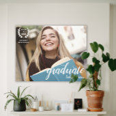 Elegant Script Moderne Foto Afstuderen Canvas Afdruk