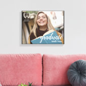 Elegant Script Moderne Foto Afstuderen Canvas Afdruk (Insitu (Woonkamer))