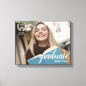 Elegant Script Moderne Foto Afstuderen Canvas Afdruk (Voorkant)