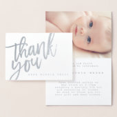 Elegant script moderne foto geboorte aankondiging (Display)