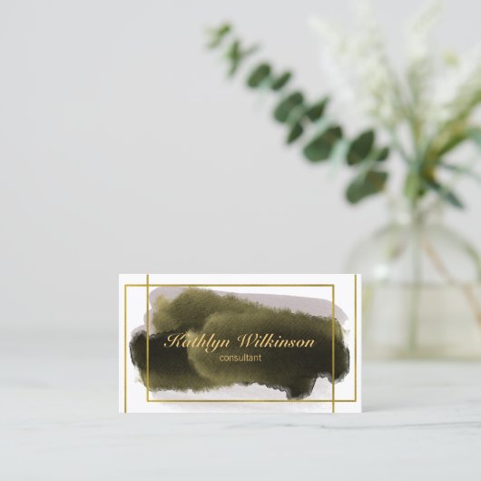 Elegant Script Moderne Gold Geometric Professional Visitekaartje (Staand voorkant)