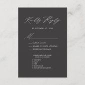 Elegant Script Moderne houtskool Eenvoudige bruilo Informatiekaartje (Voorkant)