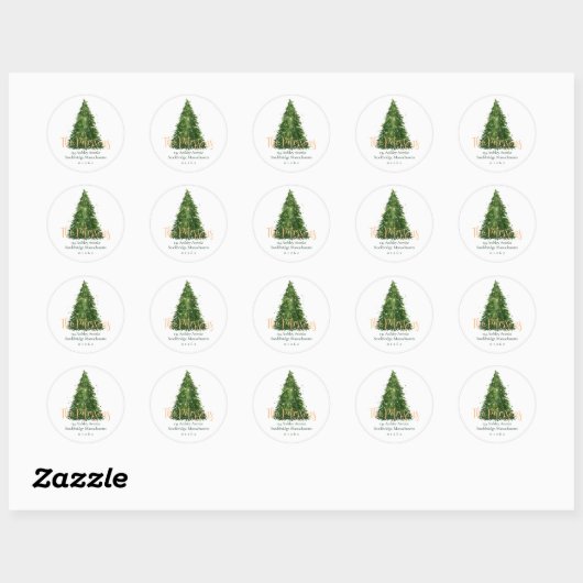 Elegant script Moderne Kerst stickers (Vel)