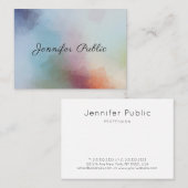 Elegant Script Moderne, kleurrijke Abstracte Sjabl Visitekaartje (Voorkant / Achterkant)