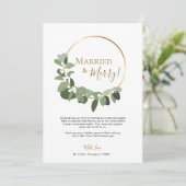 Elegant script Moderne krans Getrouwd en vrolijk Feestdagenkaart (Staand voorkant)