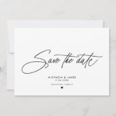 Elegant script Moderne minimalistische fotobruilof Save The Date (Voorkant)