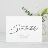 Elegant script Moderne minimalistische fotobruilof Save The Date (Staand voorkant)
