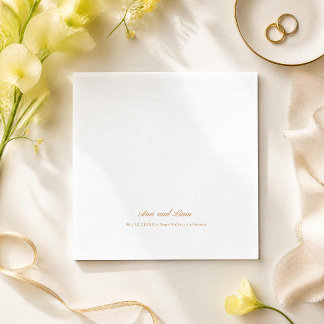Elegant Script Moderne Minimalistische Trouwdag Servet