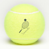 Elegant Script Moderne naam gepersonaliseerd Tennisballen (Achterkant)