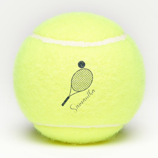 Elegant Script Moderne naam gepersonaliseerd Tennisballen (Achterkant)