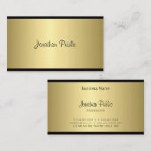 Elegant Script Moderne Simple Glamour Gold-look Visitekaartje (Voorkant / Achterkant)