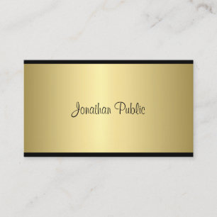 Elegant Script Moderne Simple Glamour Gold-look Visitekaartje