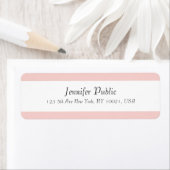 Elegant Script Moderne Simple Sjabloon Blush Pink Etiket (Insitu)