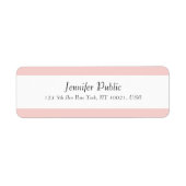 Elegant Script Moderne Simple Sjabloon Blush Pink Etiket (Voorkant)