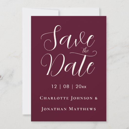Elegant script Moderne trouwfoto Save The Date (Voorkant)