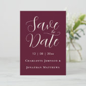 Elegant script Moderne trouwfoto Save The Date (Staand voorkant)
