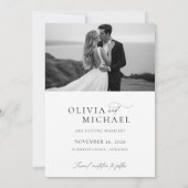 Elegant script Moderne trouwfoto Save The Date (Achterkant)