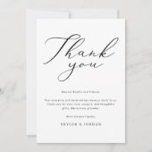 Elegant Script Moderne Trouwreceptie Bedankkaart (Voorkant)