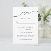 Elegant Script Moderne Typografie Bruiloft RSVP Informatiekaartje (Staand voorkant)