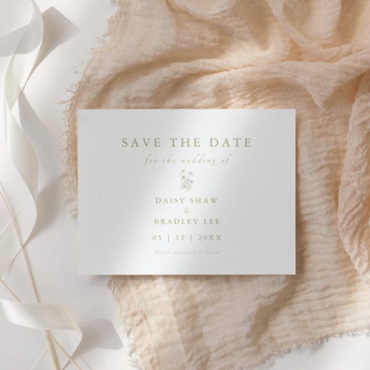 Elegant script Moderne Waterverf Daisy Save The Date