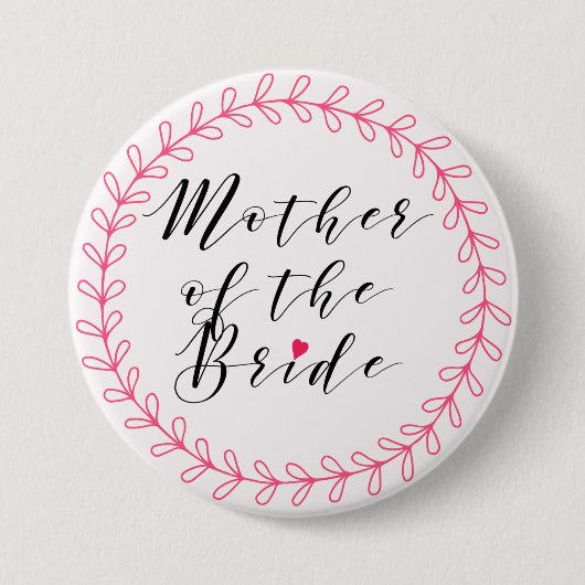 Elegant script - Moeder van de Bride Button (Voorkant)