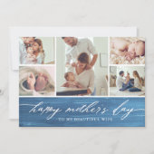 Elegant Script Moederdag Fotocollage Kaart (Voorkant)