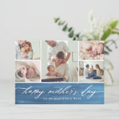 Elegant Script Moederdag Fotocollage Kaart (Staand voorkant)